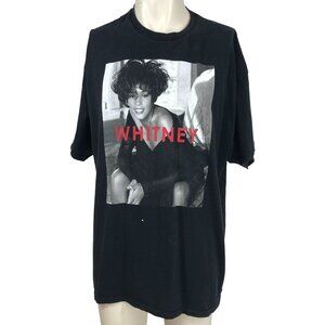 WHITNEY HOUSTON -MEN'S 2XL - BLACK SHORT SLEEVE GRAPHIC100% COTTON SHIRT